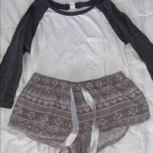 forever 21 small grey winter pajama set